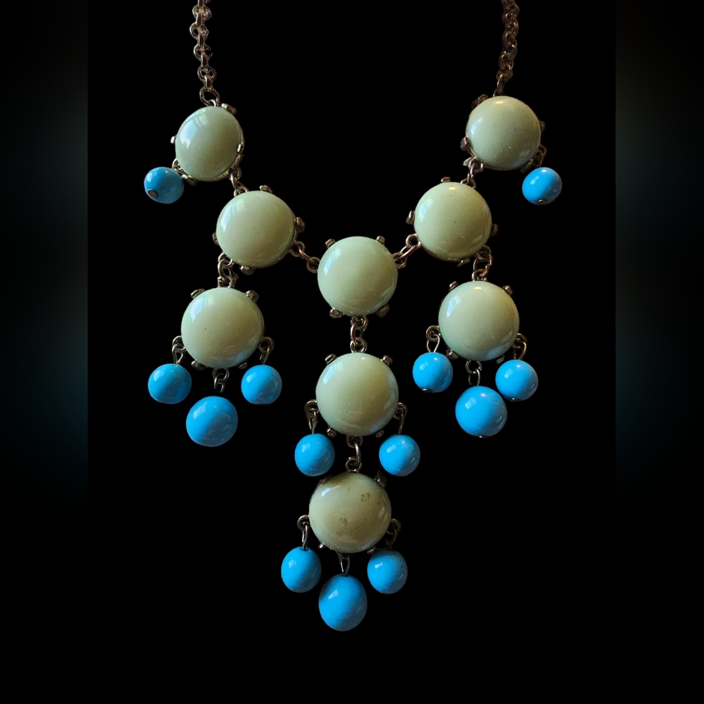 Elegant Blue and Green‎ Statement Necklace